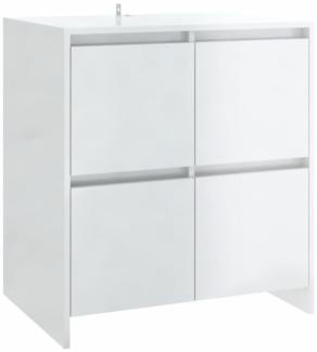 Sideboard Hochglanz-Weiß 70x41x75 cm Holzwerkstoff [809770]