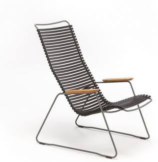 HOUE CLICK Relaxsessel Lounge chair Bambusarmlehnen Stahlgestell Black