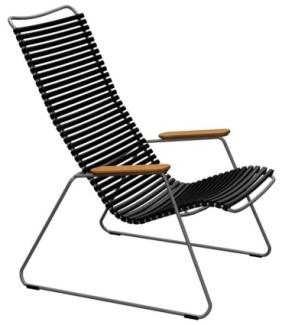 HOUE CLICK Relaxsessel Lounge Chair Bambusarmlehnen Stahlgestell Black