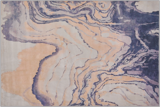 Teppich beige-blau 160 x 230 cm Kurzflor GEBZE