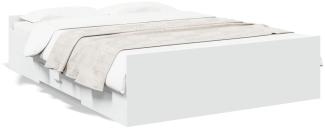 vidaXL Bettgestell mit Schubladen Weiß 120x190 cm Holzwerkstoff