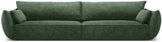 Micadoni 4-Sitzer Sofa Kaelle | Bezug Bottle Green | Beinfarbe Black Plastic