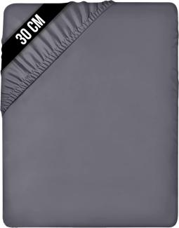 Utopia Bedding - Spannbettlaken 135x190cm - Grau - Gebürstete Polyester-Mikrofaser Spannbetttuch - 30 cm Tiefe Tasche