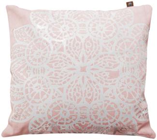 Overseas Kissen Lace, Off White / Blush, 45 x 45 cm Rosa hell