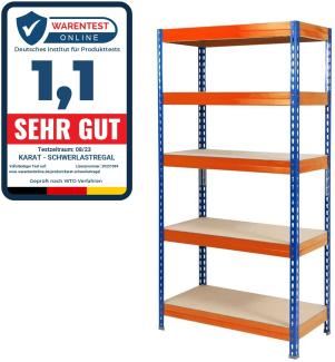 Schwerlastregal | Blau-Orange | Traglast bis 1250 kg | Individuell einsetzbar | 180 x 90 x 45 cm