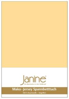 Janine Mako-Jersey Spannbetttuch Spannbettlaken 100% naturreine Baumwolle 140-160cm x 200cm 23 vanille