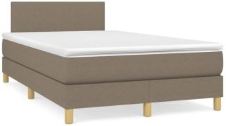 Boxspringbett mit Matratze & LED Taupe 120x190 cm Stoff (Farbe: Taupe)