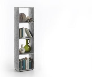 FMD Möbel 'Mega 4' Regal, Bücherregal, Beton Optik, mit 4 Fächern, ca. 140 cm