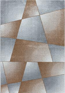 Kurzflor Teppich Roberto rechteckig - 200x290 cm - Kupferfarbe