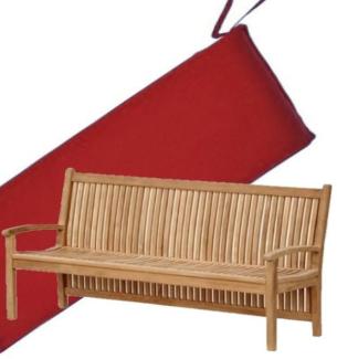 Bankauflage 180 cm x 50 cm für Gartenbank Pescara - rot