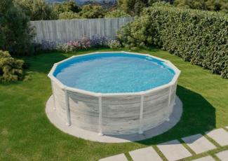 Gre Pools Stahlwandpool Ameland Pool aus Metall in Weiß 5,5 m