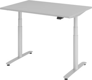 bümö® smarter Schreibtisch Serie-XDLR elektrisch höhenverstellbar mit App-Steuerung 120 x 80 cm in Grau / Silber