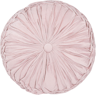 Dekokissen rosa mit Plissee ⌀ 40 cm UDALA