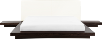 Bett dunkler Holzfarbton Lattenrost 180 x 200 cm ZEN