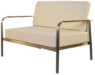 Luxus Premium Garten Lounge Sessel SET Gartensofa Gartenmöbel Edelstahl