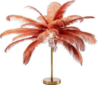 Kare Design Tischleuchte Feather Palm Rusty, 60cm, Rot, Schreibtischlampe, Nachttischlampe, Dekoleuchte, Leuchtmittel nicht inklusiv