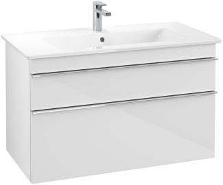 Villeroy & Boch VENTICELLO Waschtischunterschrank 95 cm breit, Weiß, Griff Chrom, für Becken mittig