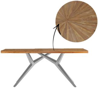 Tisch Tables & Co. Teak und Metall 240 x 100 x 76 cm Silber