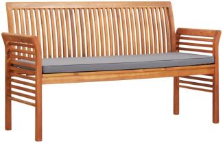 3-Sitzer Gartenbank mit Kissen 150 cm Massivholz Akazie