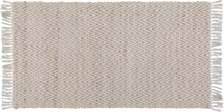 Teppich beige 80 x 150 cm ZickZack-Muster Kurzflor zweiseitig AFRIN