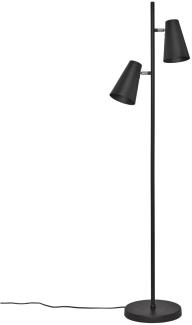 PR Home Cornet Stehlampe schwarz 2 Arme E27 153cm mit Schalter am Lampenkopf
