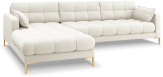 Micadoni 5-Sitzer Ecke links Sofa Mamaia | Bezug Light Beige | Beinfarbe Gold Metal
