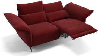 Sofanella Zweisitzer CUNEO Stoffsofa Funktionscouch Stoffcouch in Rot