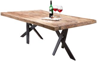 Sit Möbel Tische & Bänke Tisch 240x100 cm, Platte Teak natur, Gestell Metall antikschwarz