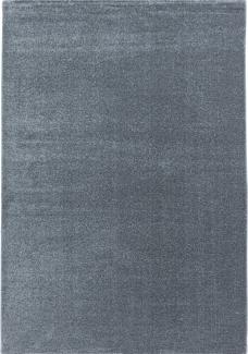 Kurzflor Teppich Roberto Läufer - 80x250 cm - Silberfarbe
