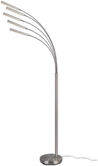 LED Stehleuchte REED 5 Arme Metall Silber, dimmbar - 195cm hoch