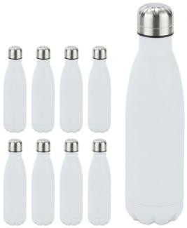 9 x Trinkflasche Edelstahl weiß 10028146