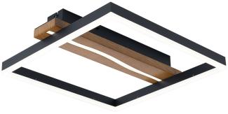 LED Deckenleuchte, Holz, Memory, Fernbedienung, L 40 cm
