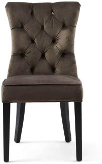 Riviera Maison Esszimmerstuhl Balmoral Dining Chair Velvet III Anthracite 4954003