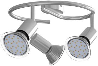 Monzana LED Deckenstrahler Spotleuchte schwenkbar GU10 inkl Leuchtmittel Deckenlampe Deckenleuchte 3 Flammig geschwungen