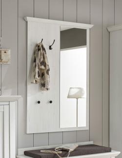 Gardeobenpaneel Westerland Garderobe mit Spiegel 105cm pinie weiß