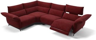 Sofanella Ecksofa CUNEO Eckcouch Stoff Stoffsofa in Rot