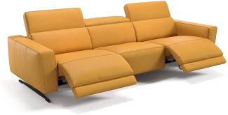 Sofanella 3-Sitzer ALESSO Ledercouch XXL Sofa in Gelb XL: 288 Breite x 108 Tiefe