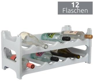 ARTECSIS Weinregal aus Kunststoff, stapelbares Flaschenregal modular erweiterbar granitgrau - 2er Set für 12 Flaschen