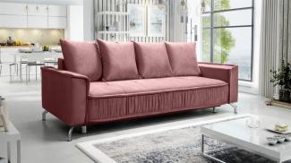 Schlafsofa Sofa 3-Sitzer FLORENCE Stoff Element Altrosa