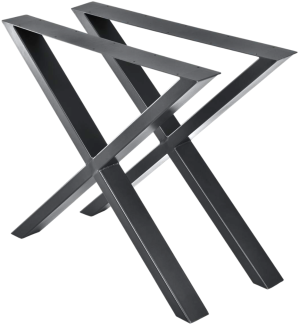 Tischgestell | X-Design | 60x72 cm | Stahl - Dunkelgrau