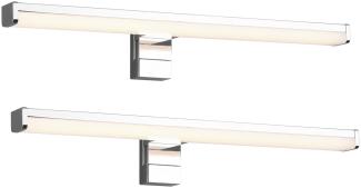 LED Badezimmer Wandleuchten 2er Set in Chrom, Breite 40cm - Spiegelleuchte