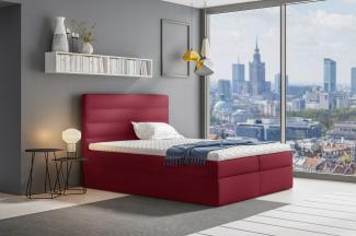 Stylefy 'Adelasia' Boxspringbett Velours Monolith Bordeaux 120 x 200 cm