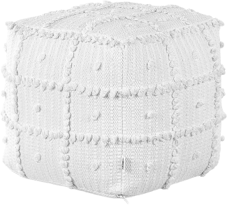 Pouf Baumwolle weiß 40 x 40 cm HARNAI