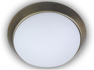 LED Deckenleuchte / Deckenschale, Opalglas matt, Dekorring Altmessing, Ø 40cm