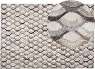 Teppich Kuhfell braun / beige 160 x 230 cm Patchwork Kurzflor KIRCA