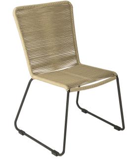 Gartensessel Gartenstuhl Outdoor-Seilstuhl Farbe Taupe mit Eisen-Gestell in schwarz ISRA 80724319