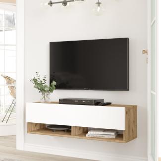Designer TV Lowboard Balvano Weiß/Holz