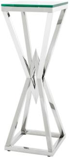 Casa Padrino Luxus Beistelltisch / Säule Edelstahl Silber 35 x 35 x H. 101 cm - Designer Tisch Möbel
