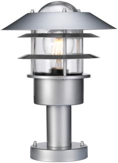 LED Wetterfeste Sockelleuchte aus Edelstahl, Silber Höhe 30,5cm
