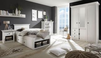 Schlafzimmer komplett Hooge in Pinie weiß Set 4-teilig